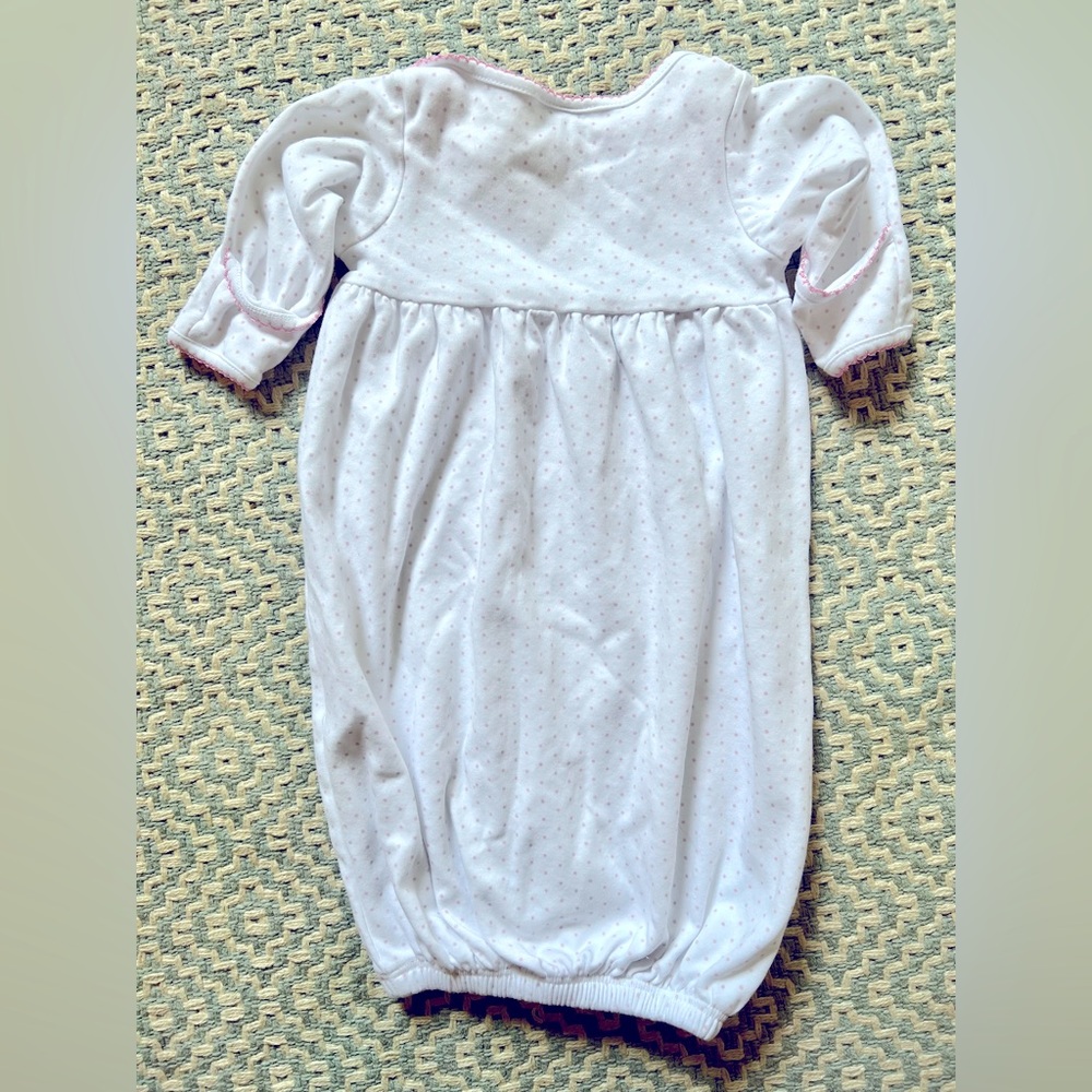 Magnolia Baby pink dot newborn gown